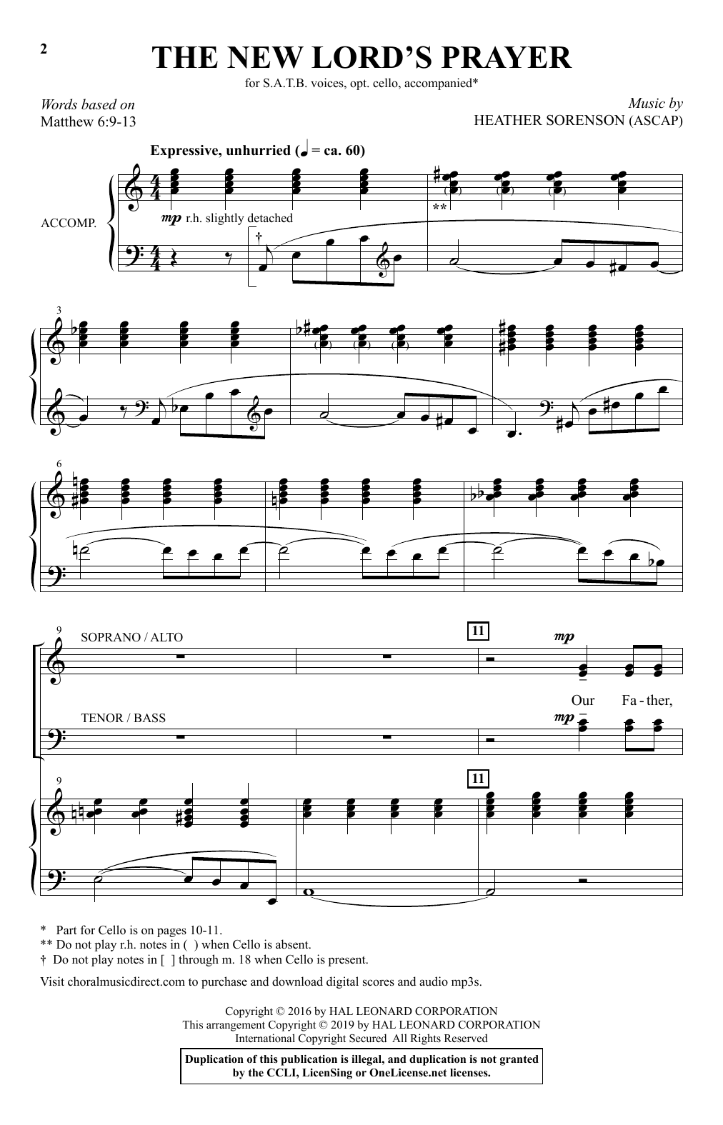 Heather Sorenson The New Lord's Prayer sheet music notes and chords arranged for SATB Choir
