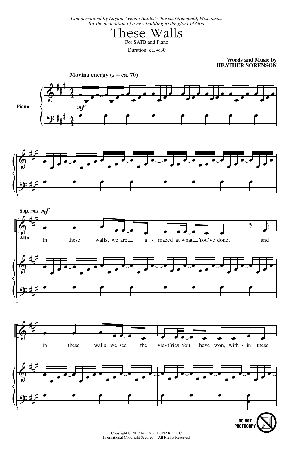 Heather Sorenson These Walls sheet music notes and chords arranged for SATB Choir