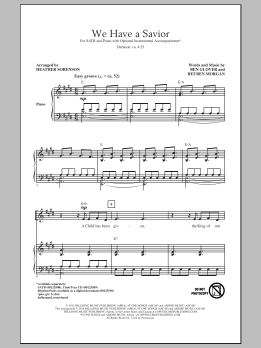 Heather Sorenson We Have A Savior sheet music notes and chords arranged for SATB Choir
