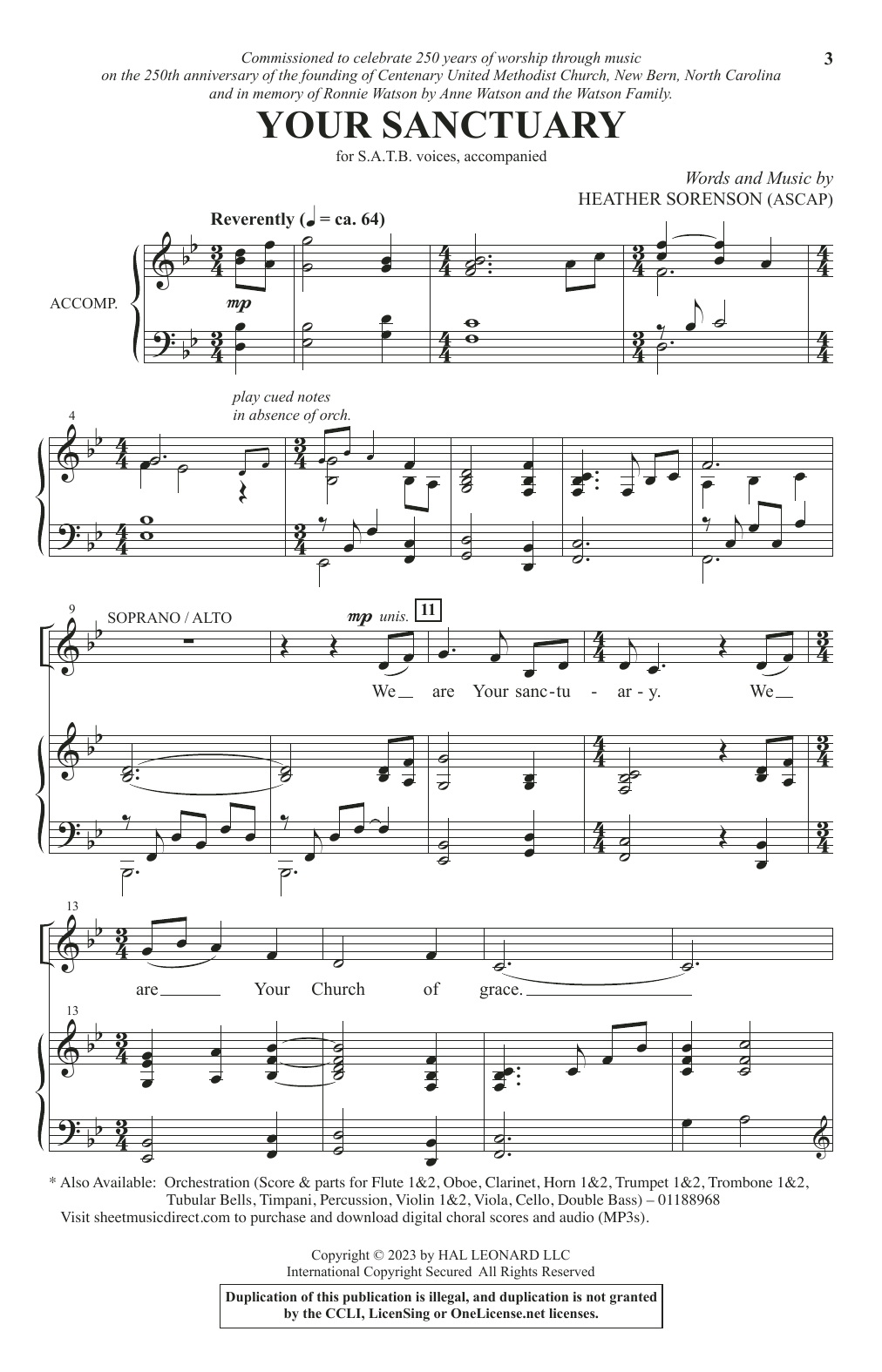 Heather Sorenson Your Sanctuary sheet music notes and chords arranged for SATB Choir