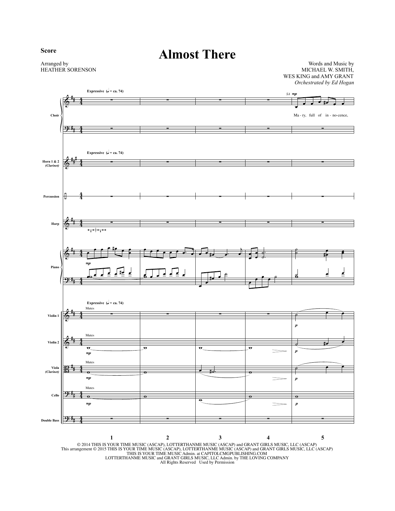 Heather Sorenson Almost There - Full Score sheet music notes and chords. Download Printable PDF.