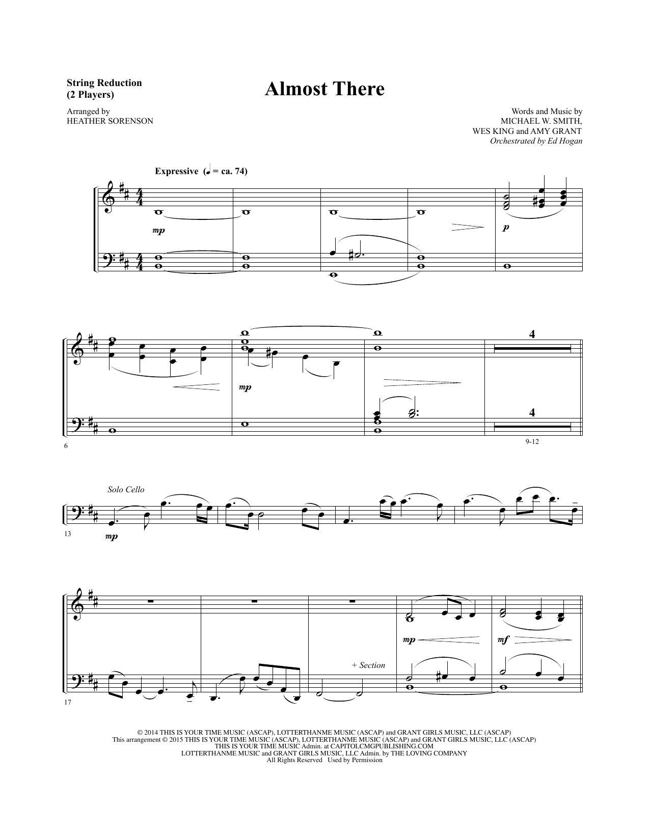 Heather Sorenson Almost There - Keyboard String Reduction sheet music notes and chords. Download Printable PDF.