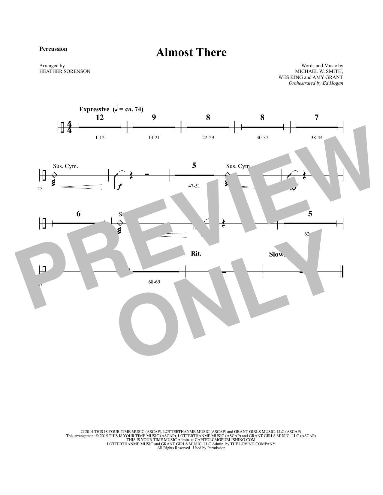 Heather Sorenson Almost There - Percussion sheet music notes and chords. Download Printable PDF.