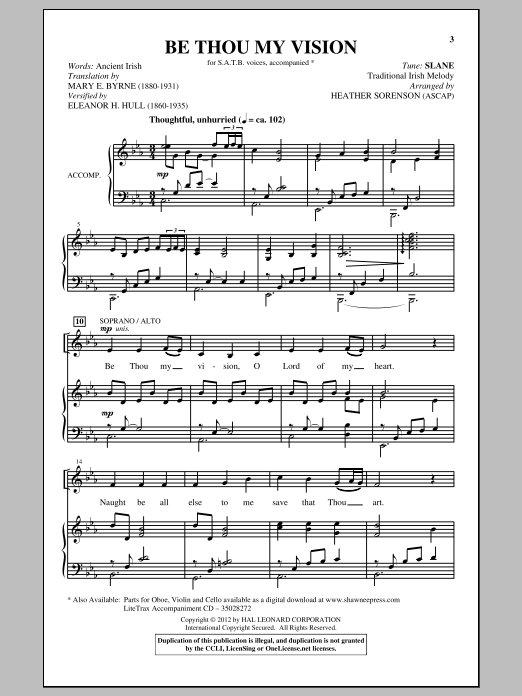 Heather Sorenson Be Thou My Vision sheet music notes and chords arranged for SATB Choir