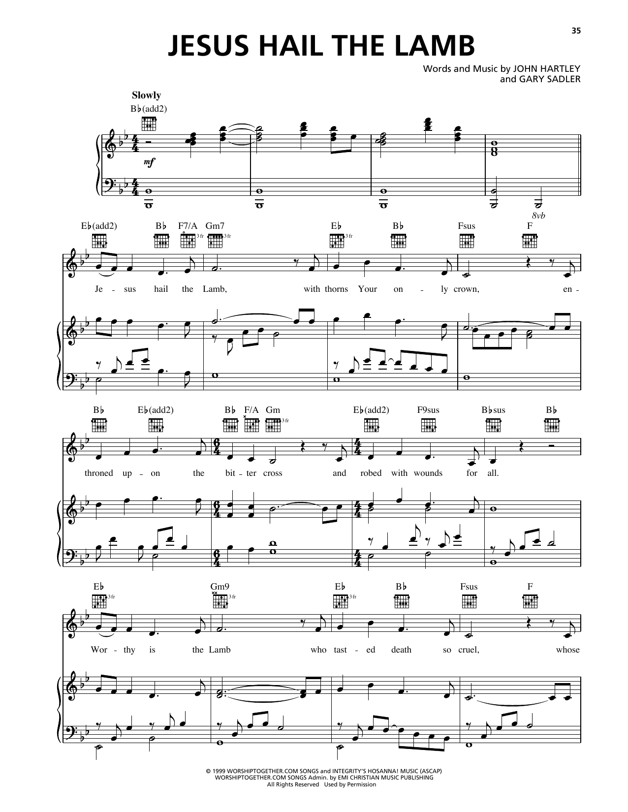 Heaven & Earth Jesus Hail The Lamb sheet music notes and chords arranged for Piano, Vocal & Guitar Chords (Right-Hand Melody)