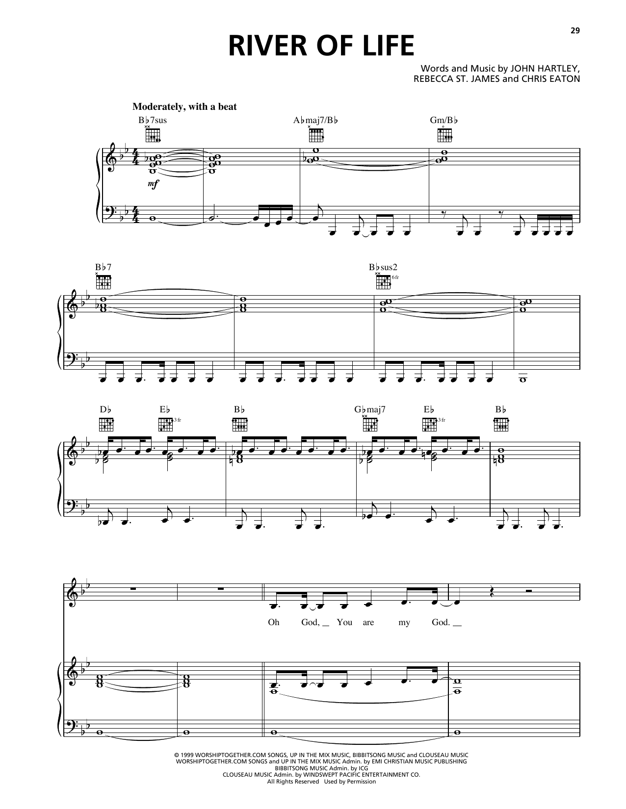 Heaven & Earth River Of Life sheet music notes and chords arranged for Piano, Vocal & Guitar Chords (Right-Hand Melody)