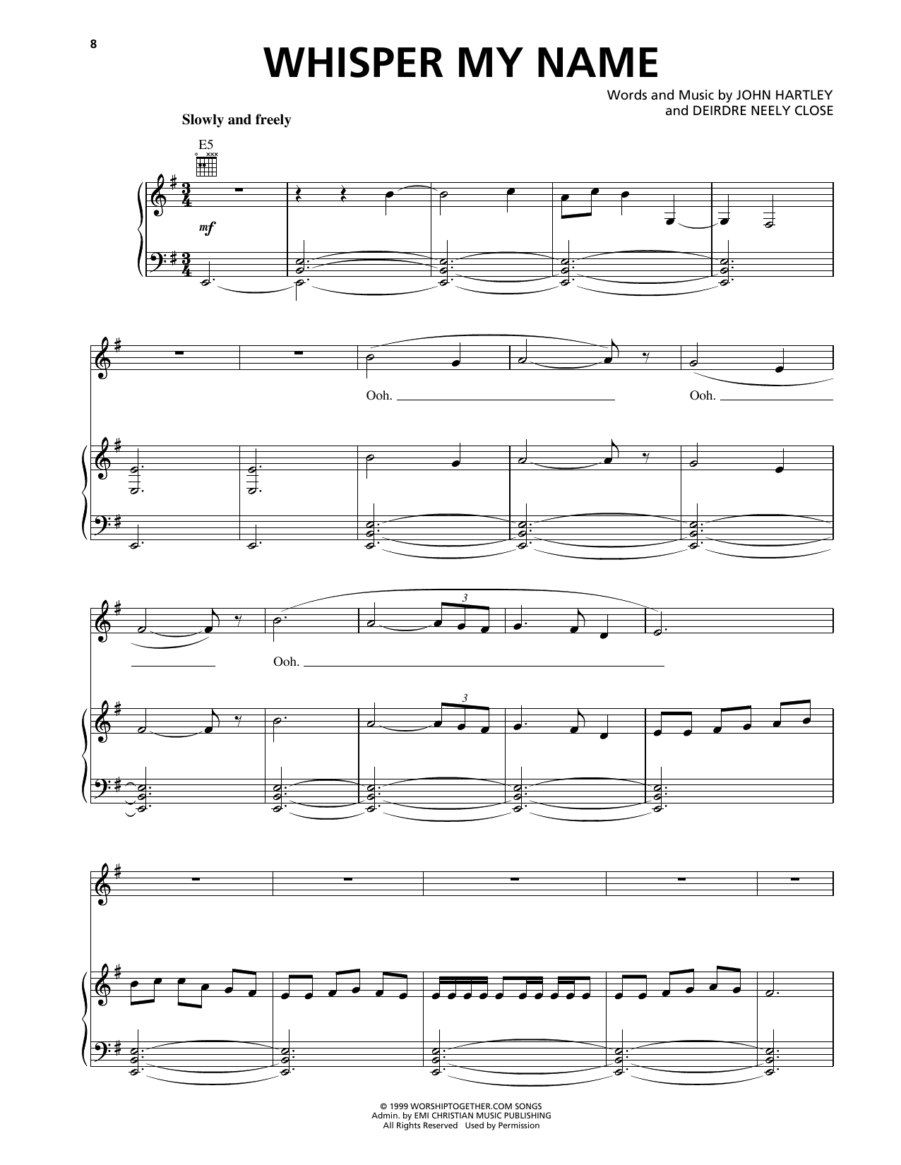 Heaven & Earth Whisper My Name sheet music notes and chords arranged for Piano, Vocal & Guitar Chords (Right-Hand Melody)