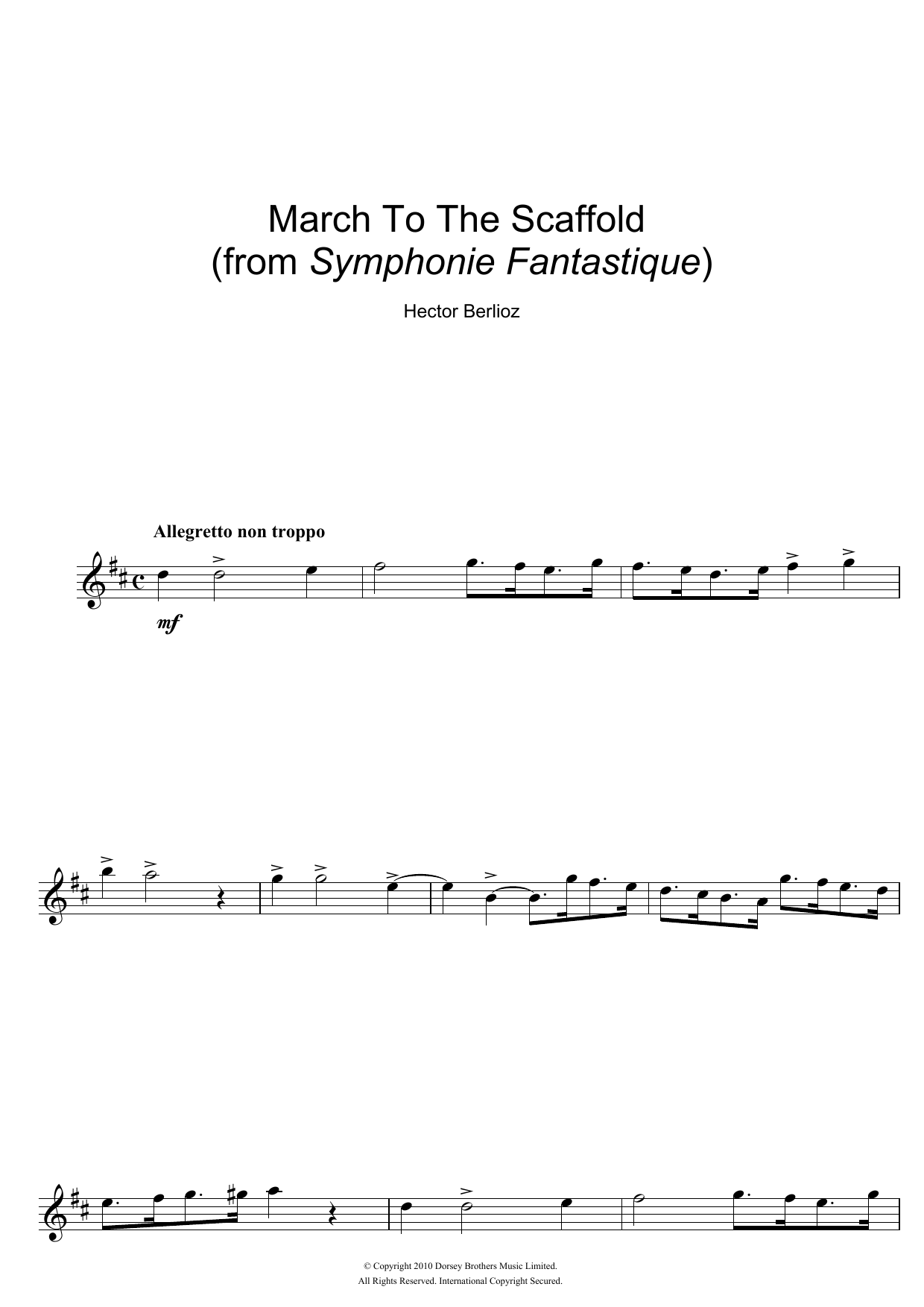 Hector Berlioz Symphonie Fantastique (4th Movement: March To The Scaffold) sheet music notes and chords arranged for Flute Solo