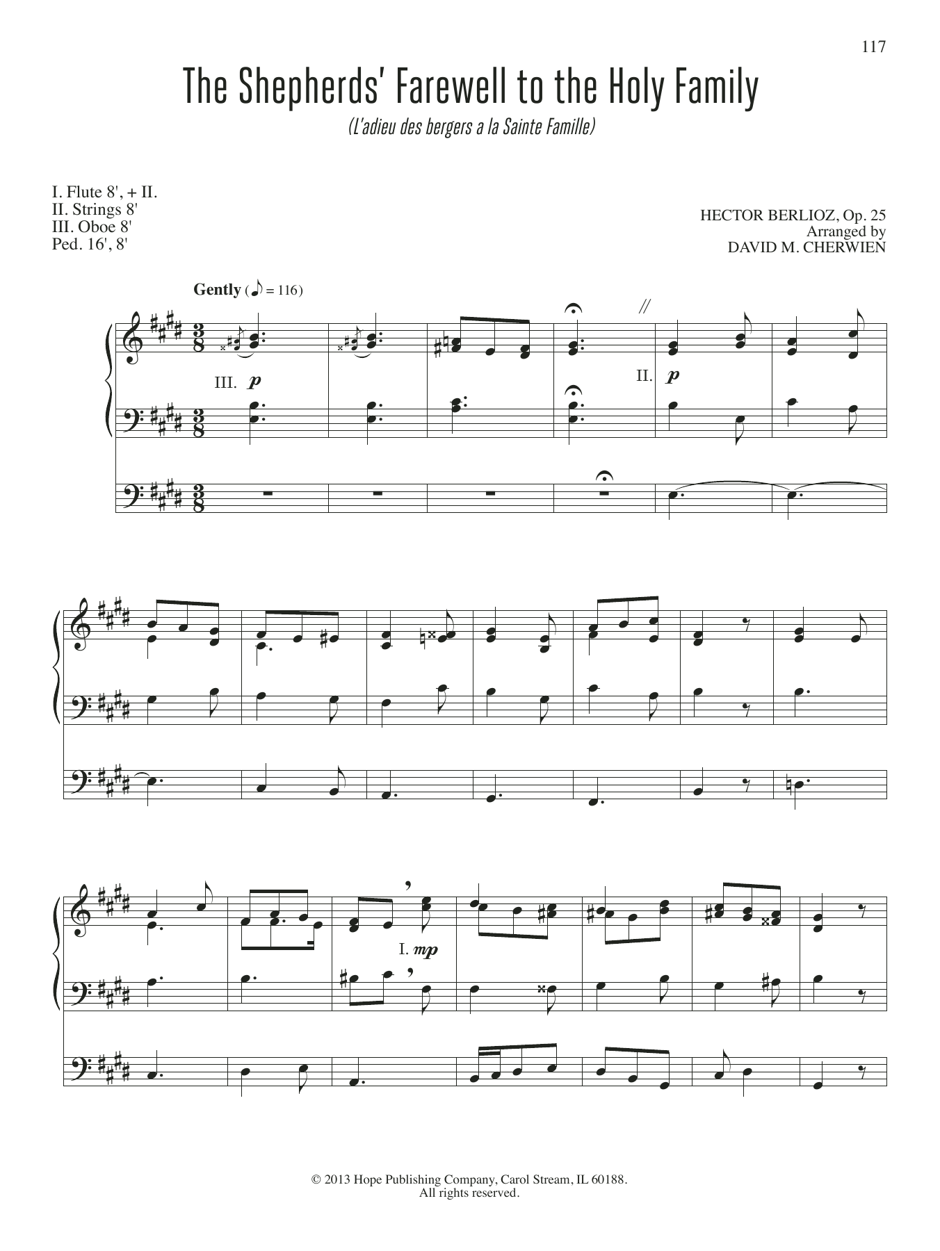 Hector Berlioz The Shepherd's Farewell To The Holy Family sheet music notes and chords arranged for Organ
