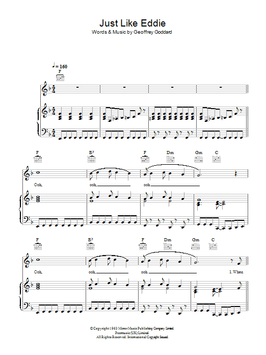 Heinz  Just Like Eddie sheet music notes and chords arranged for Guitar Chords/Lyrics