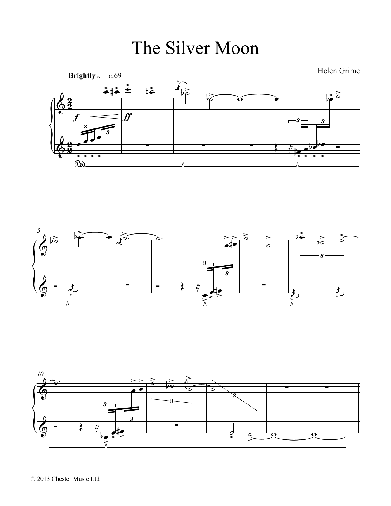 Helen Grime The Silver Moon sheet music notes and chords arranged for Piano Solo