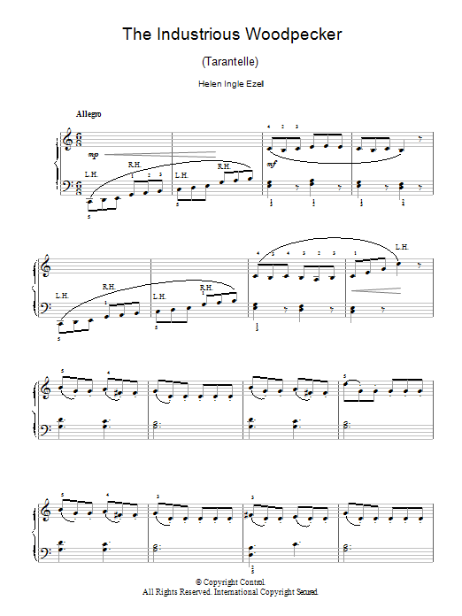 Helen Ingle Ezell The Industrious Woodpecker sheet music notes and chords arranged for Piano Solo