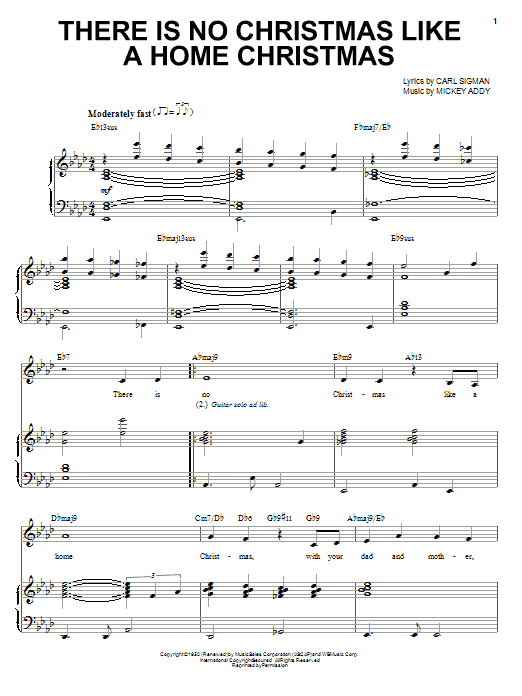 Helen Reddy There Is No Christmas Like A Home Christmas sheet music notes and chords arranged for Piano & Vocal