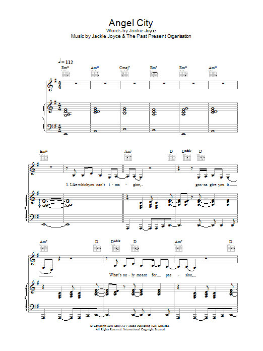 Helicopter Girl Angel City sheet music notes and chords arranged for Piano, Vocal & Guitar Chords