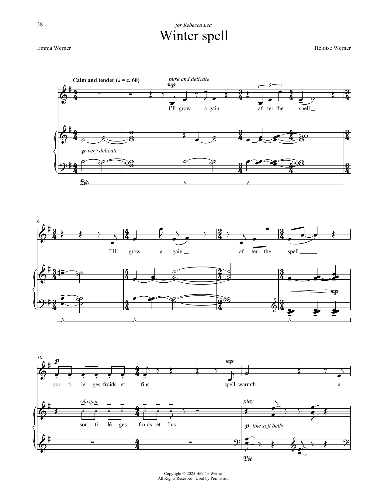 Héloïse Werner Winter Spell sheet music notes and chords arranged for Piano & Vocal