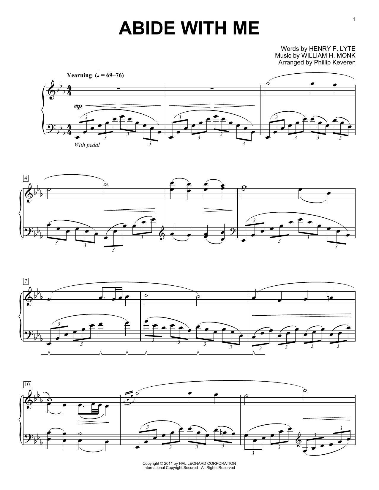 Henry F. Lyte Abide With Me [Classical version] (arr. Phillip Keveren) sheet music notes and chords arranged for Piano Solo