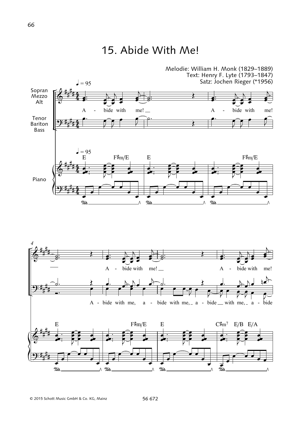 Henry Francis Lyte Abide With Me! sheet music notes and chords arranged for Choir