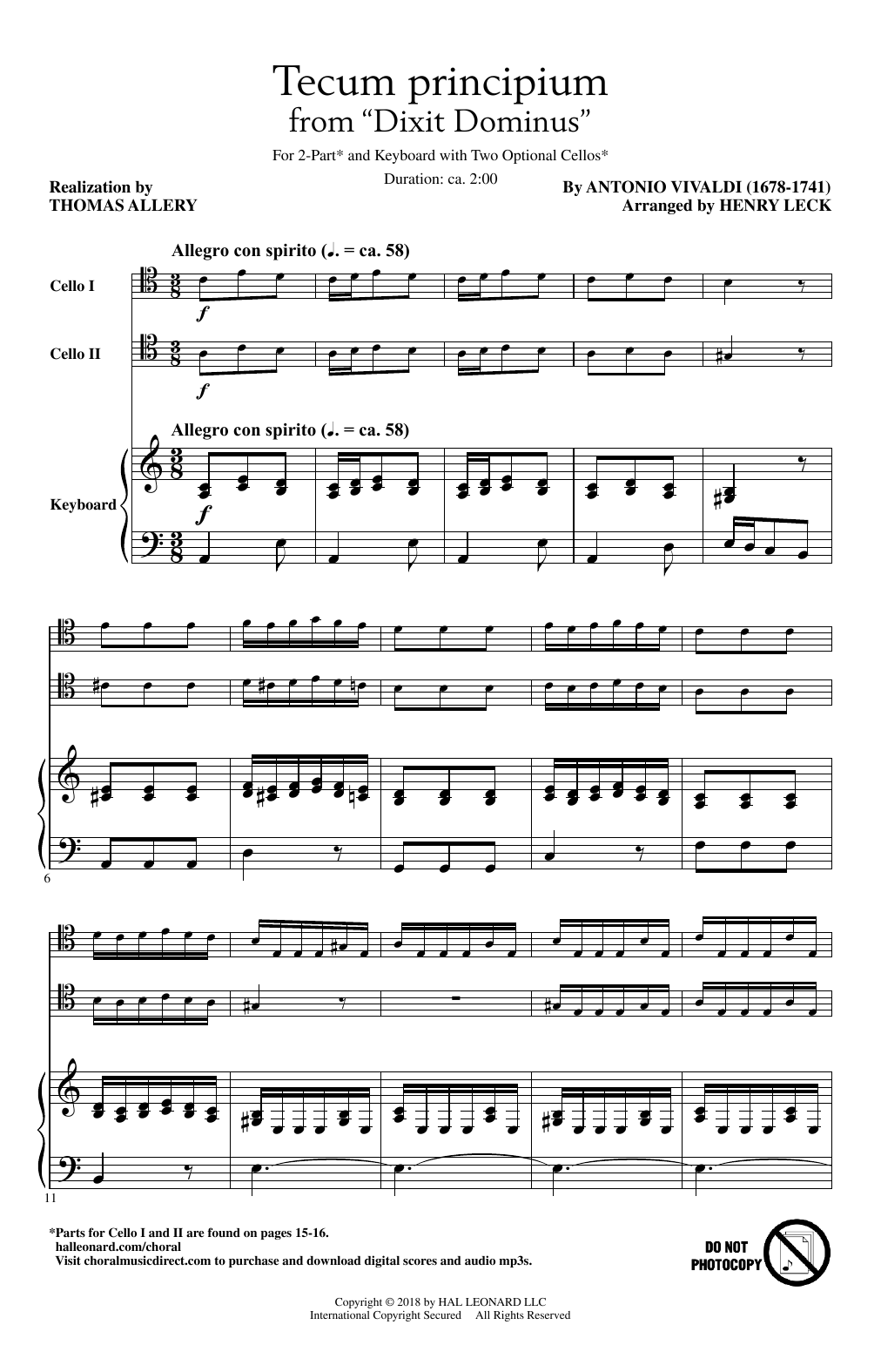 Henry Leck Tecum Principium sheet music notes and chords arranged for 2-Part Choir