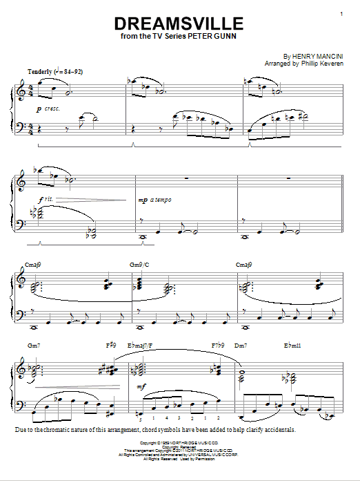 Henry Mancini Dreamsville (arr. Phillip Keveren) sheet music notes and chords arranged for Piano Solo