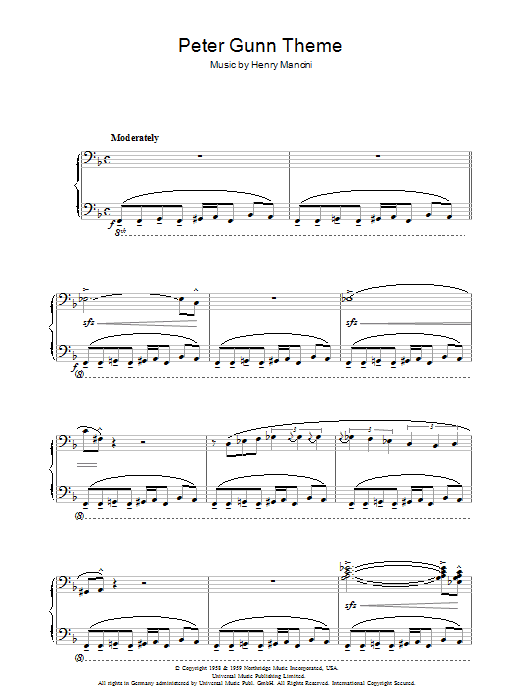 Henry Mancini Peter Gunn Theme sheet music notes and chords arranged for Guitar Tab (Single Guitar)