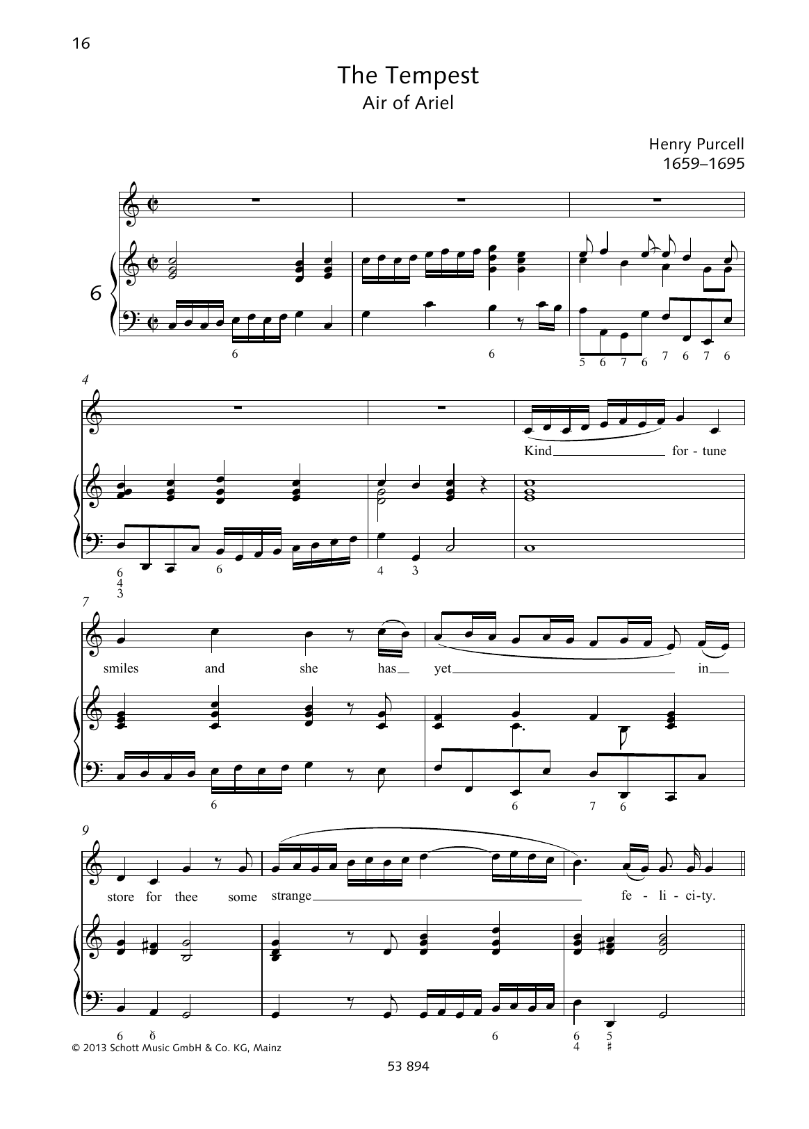 Henry Purcell Kind fortune smiles sheet music notes and chords arranged for Piano & Vocal