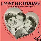 Henry Sullivan 'I May Be Wrong (But I Think You're Wonderful)' Piano, Vocal & Guitar Chords