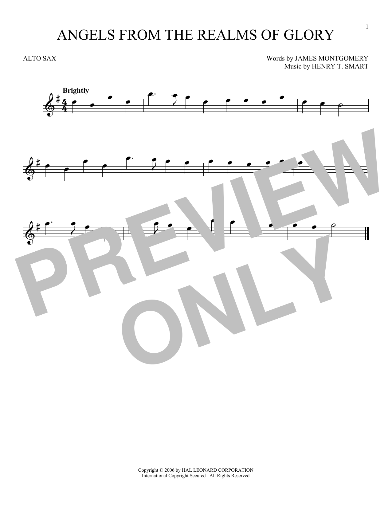 Henry T. Smart Angels From The Realms Of Glory sheet music notes and chords arranged for Guitar Lead Sheet