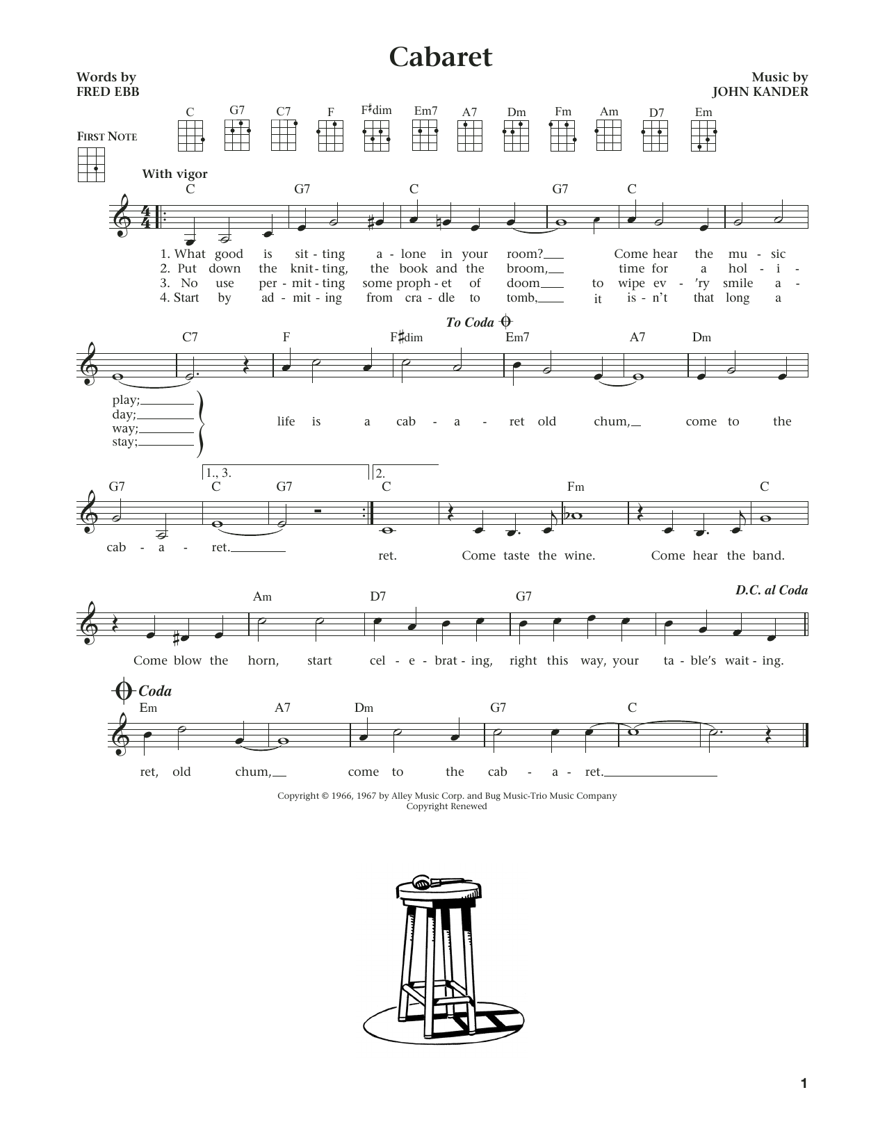 Herb Alpert and the Tijuana Brass Cabaret (from The Daily Ukulele) (arr. Liz and Jim Beloff) sheet music notes and chords arranged for Ukulele