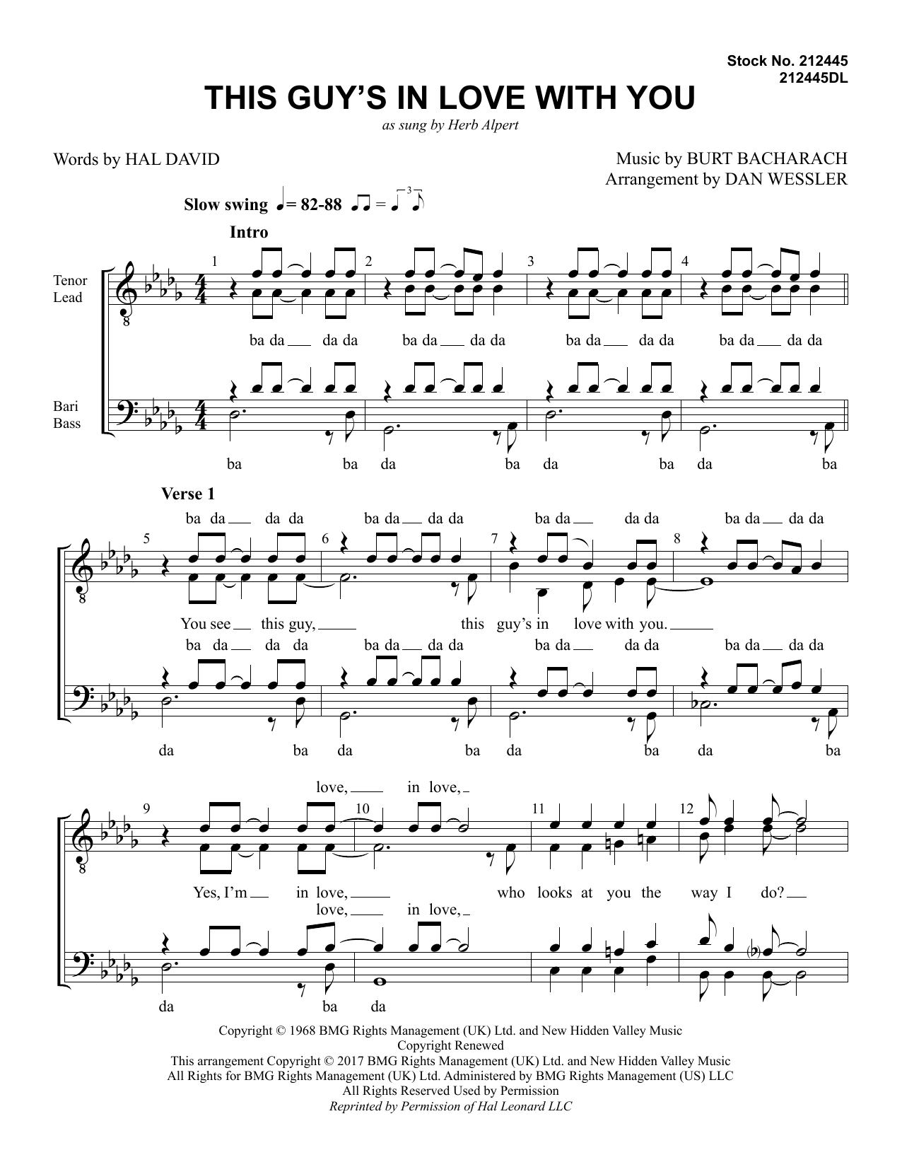 Herb Alpert This Guy's in Love with You (arr. Dan Wessler) sheet music notes and chords arranged for TTBB Choir