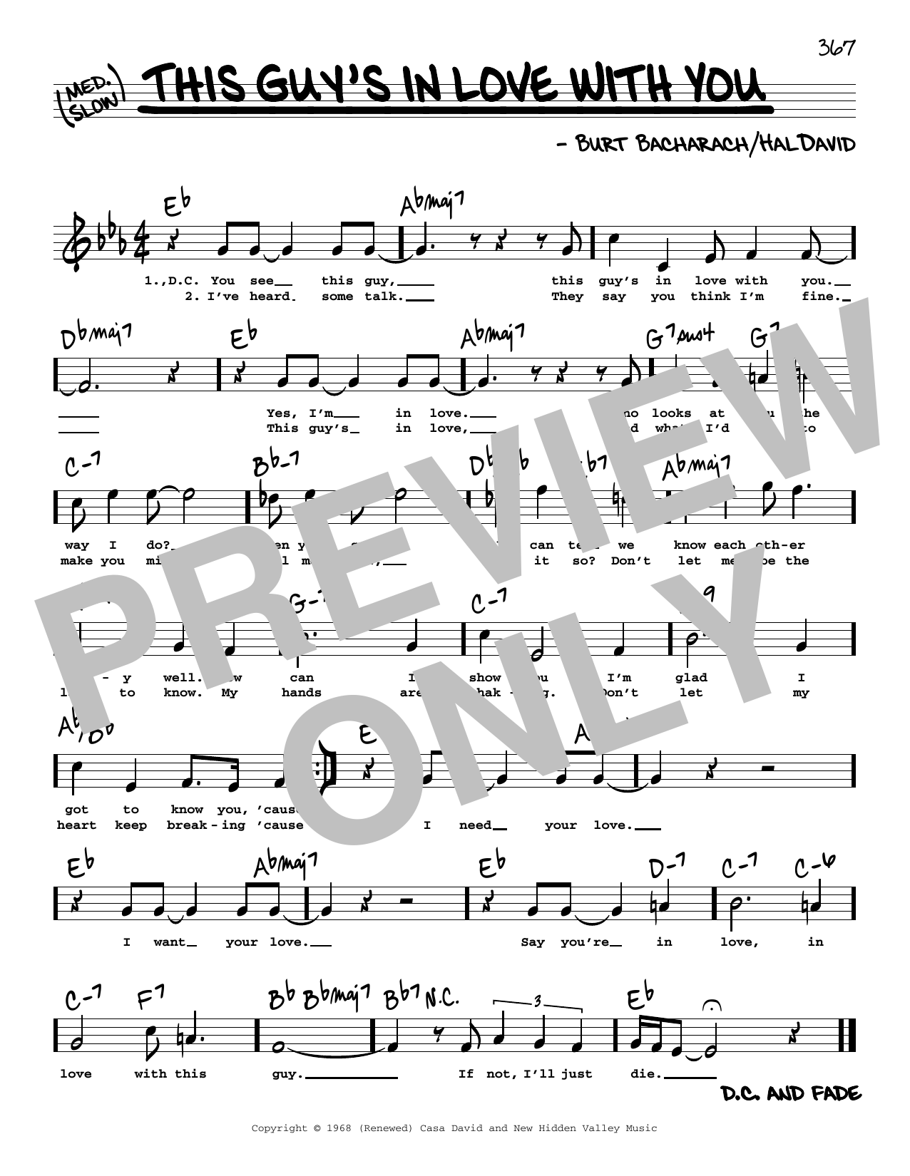 Herb Alpert This Guy's In Love With You (High Voice) sheet music notes and chords arranged for Real Book – Melody, Lyrics & Chords