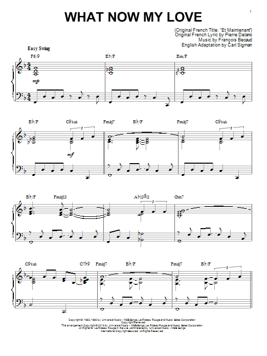 Herb Alpert What Now My Love [Jazz version] (arr. Brent Edstrom) sheet music notes and chords arranged for Piano Solo
