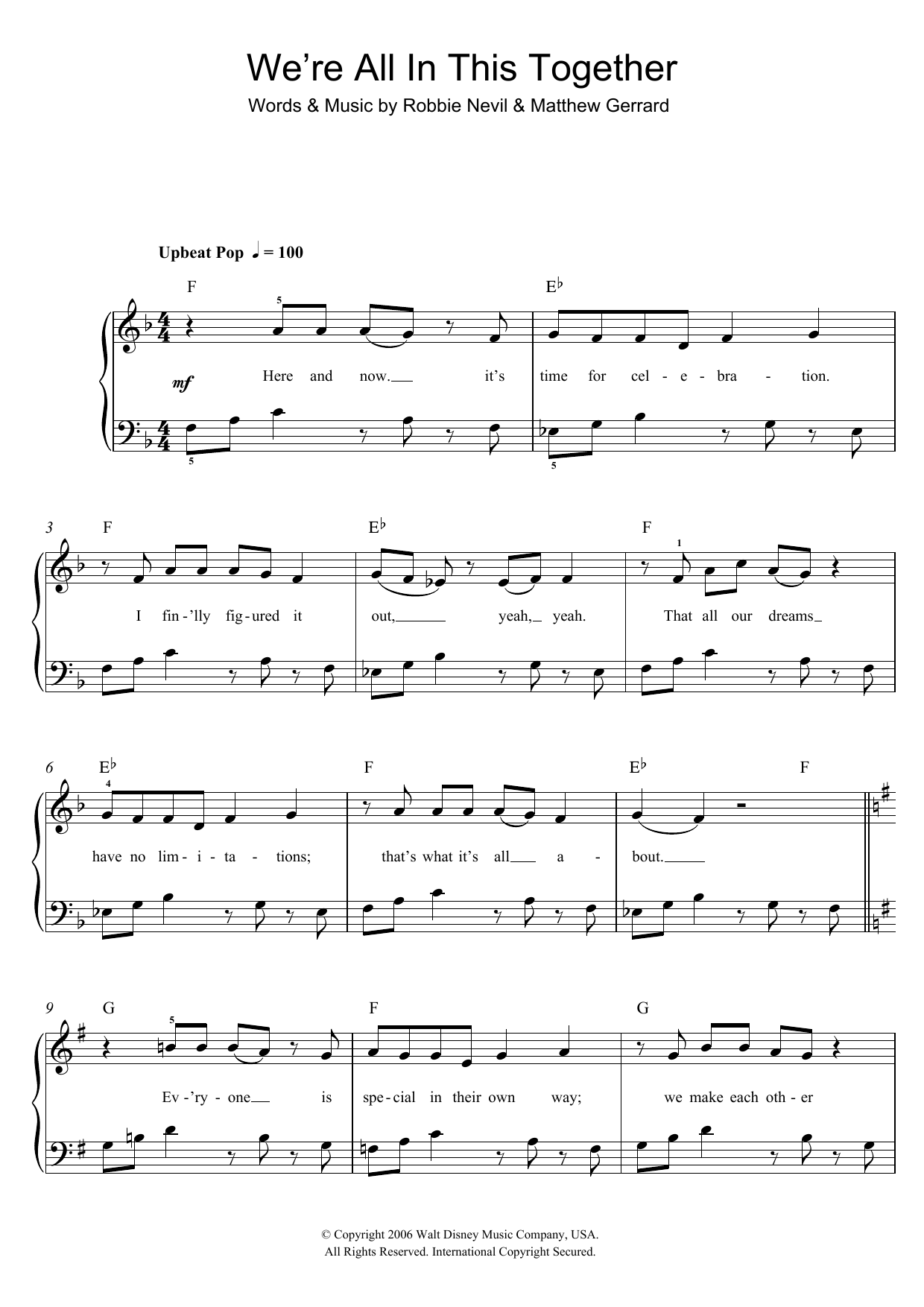 High School Musical Cast We're All In This Together (from High School Musical) sheet music notes and chords arranged for Pro Vocal