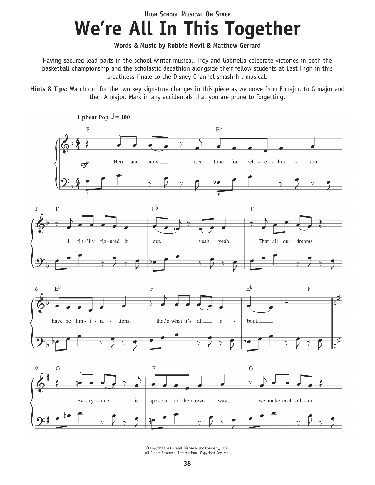 High School Musical Cast We're All In This Together (Graduation Version) (from High School Musical) sheet music notes and chords arranged for Really Easy Piano