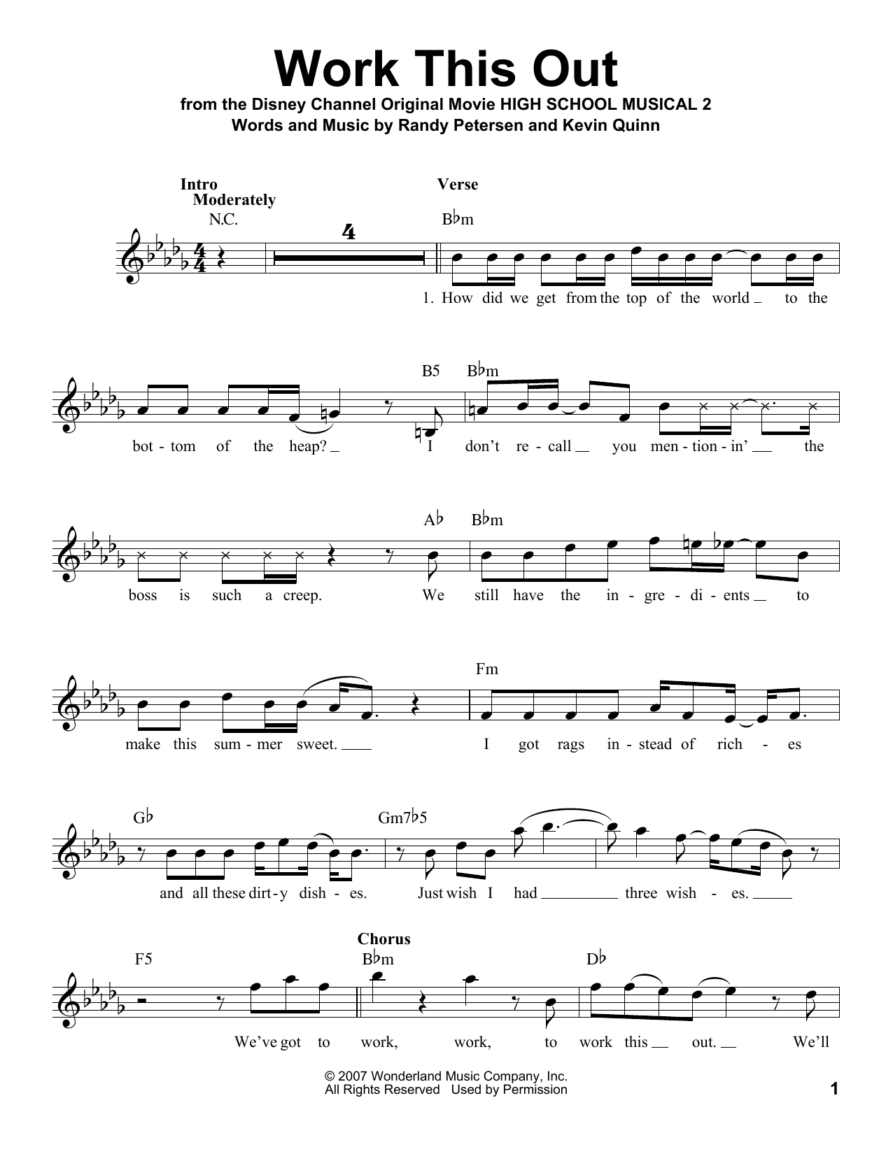 Kevin Quinn Work This Out sheet music notes and chords arranged for Pro Vocal