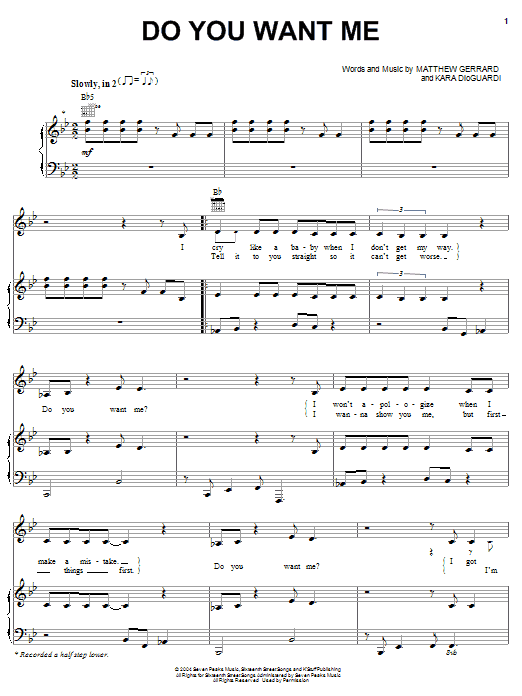 Hilary Duff Do You Want Me? sheet music notes and chords arranged for Piano, Vocal & Guitar Chords (Right-Hand Melody)