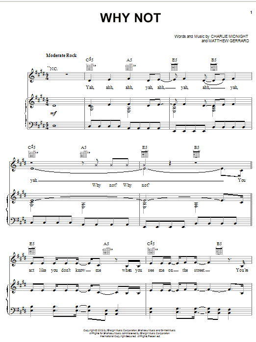 Hilary Duff Why Not sheet music notes and chords arranged for Piano, Vocal & Guitar Chords (Right-Hand Melody)