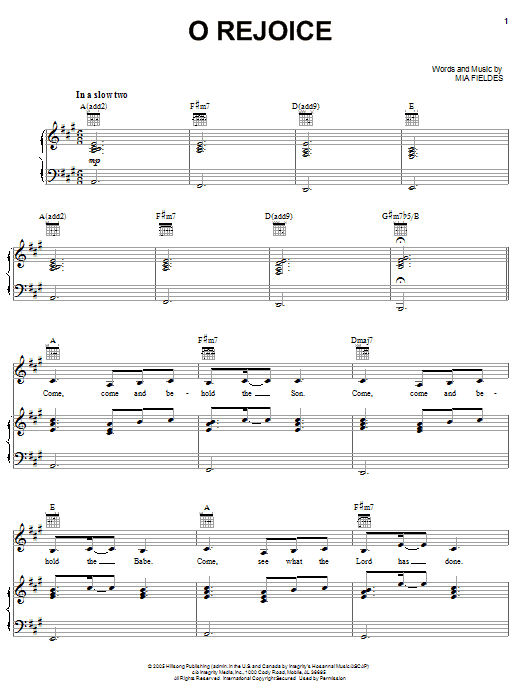 Hillsong O Rejoice sheet music notes and chords arranged for Piano, Vocal & Guitar Chords (Right-Hand Melody)