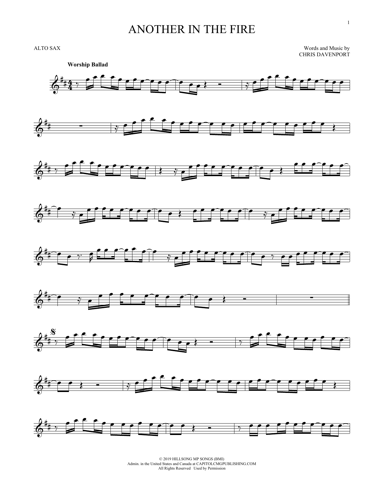 Hillsong United Another In The Fire sheet music notes and chords arranged for Violin Solo