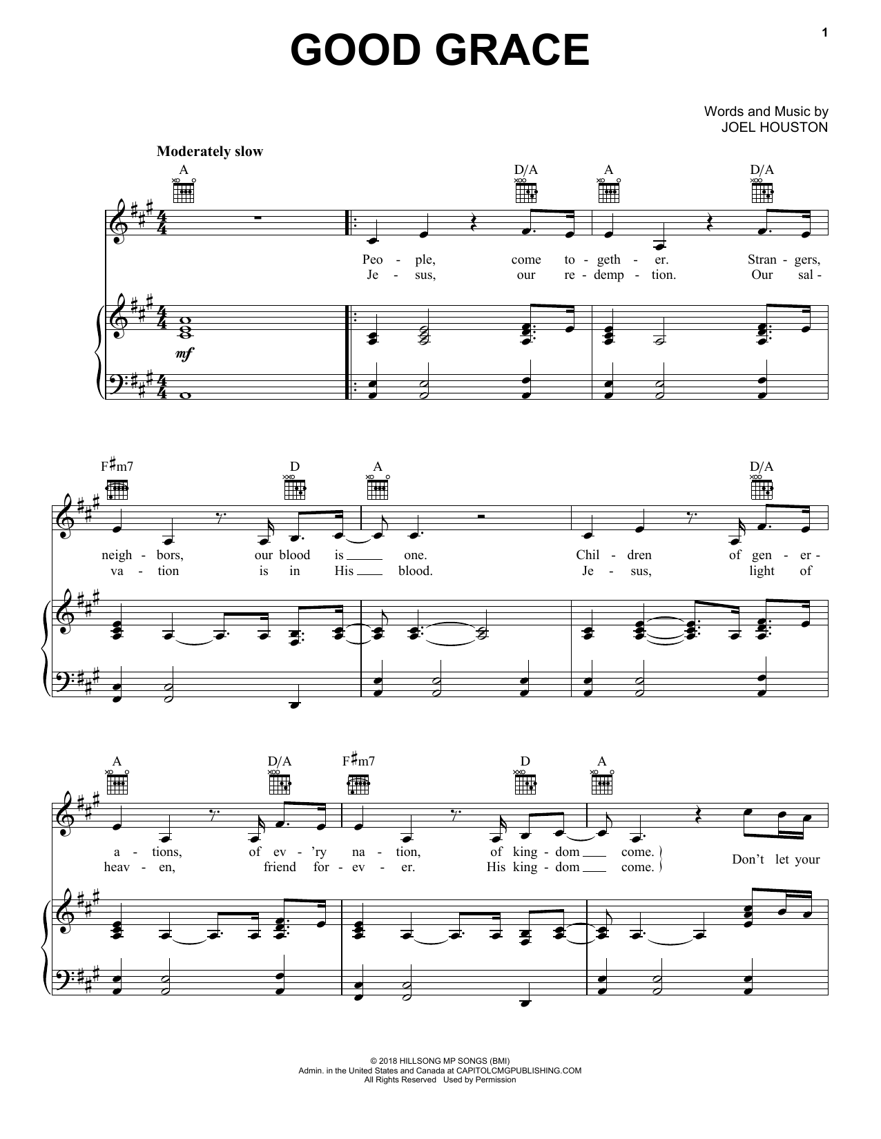 Hillsong United Good Grace sheet music notes and chords arranged for Clarinet Solo