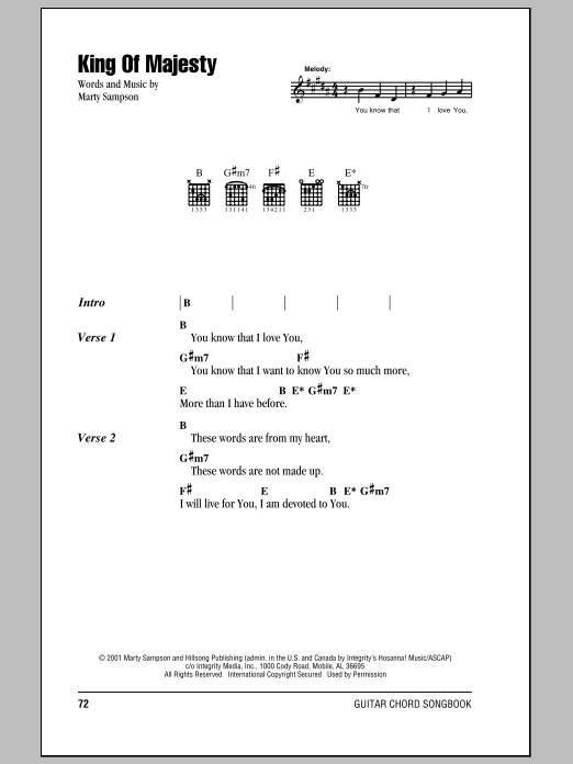 Hillsong United King Of Majesty sheet music notes and chords arranged for Guitar Chords/Lyrics