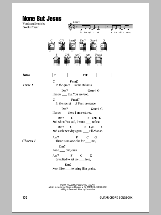Hillsong United None But Jesus sheet music notes and chords arranged for Lead Sheet / Fake Book
