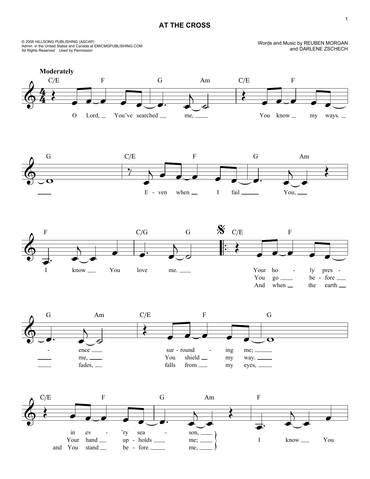 Hillsong Worship At The Cross sheet music notes and chords arranged for Lead Sheet / Fake Book