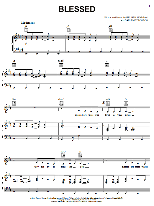 Hillsong Worship Blessed sheet music notes and chords arranged for Piano, Vocal & Guitar Chords (Right-Hand Melody)