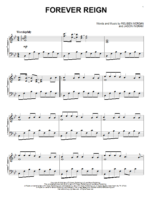 Hillsong Worship Forever Reign sheet music notes and chords arranged for Alto Sax Solo
