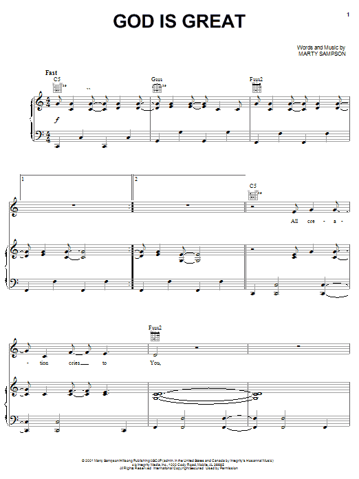 Hillsong Worship God Is Great sheet music notes and chords arranged for Lead Sheet / Fake Book