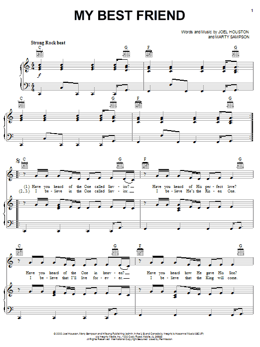 Hillsong Worship My Best Friend sheet music notes and chords arranged for Piano, Vocal & Guitar Chords (Right-Hand Melody)