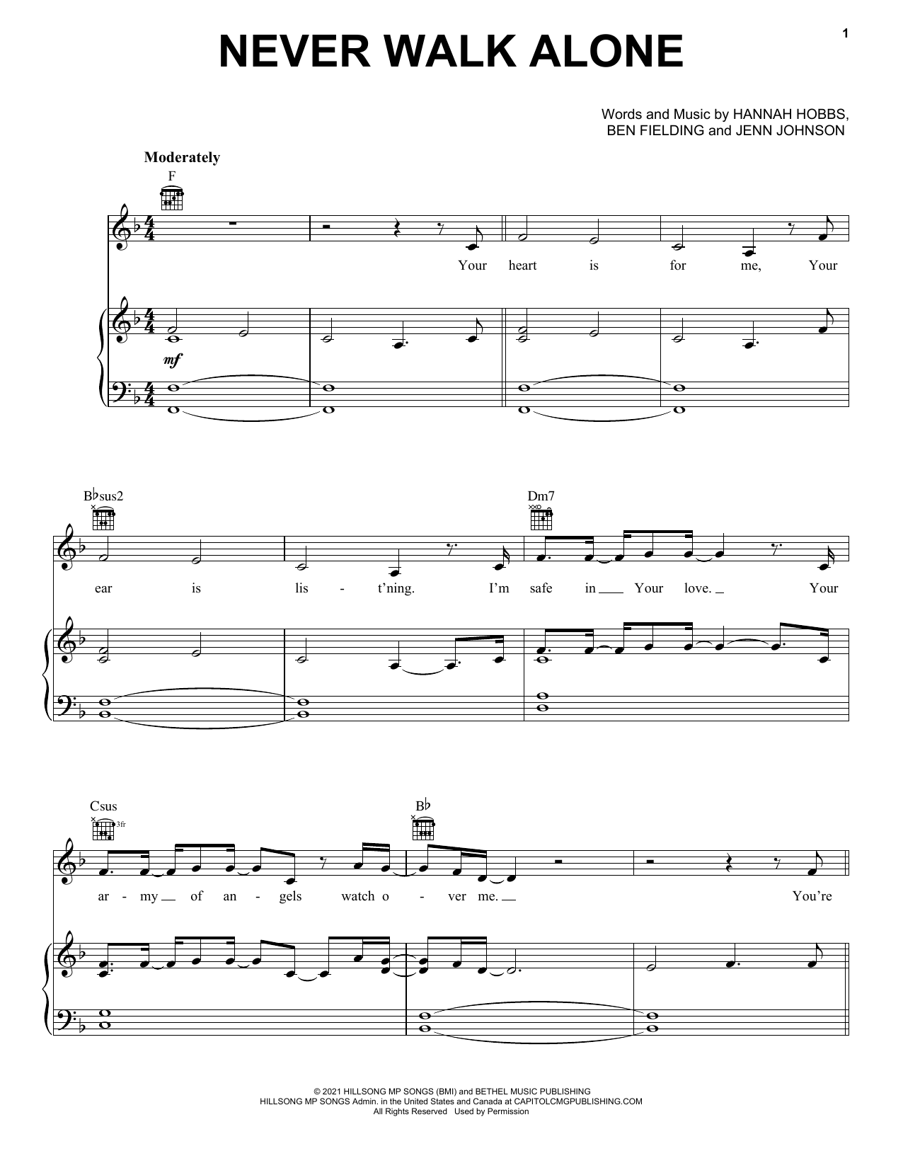 Hillsong Worship Never Walk Alone sheet music notes and chords arranged for Piano, Vocal & Guitar Chords (Right-Hand Melody)