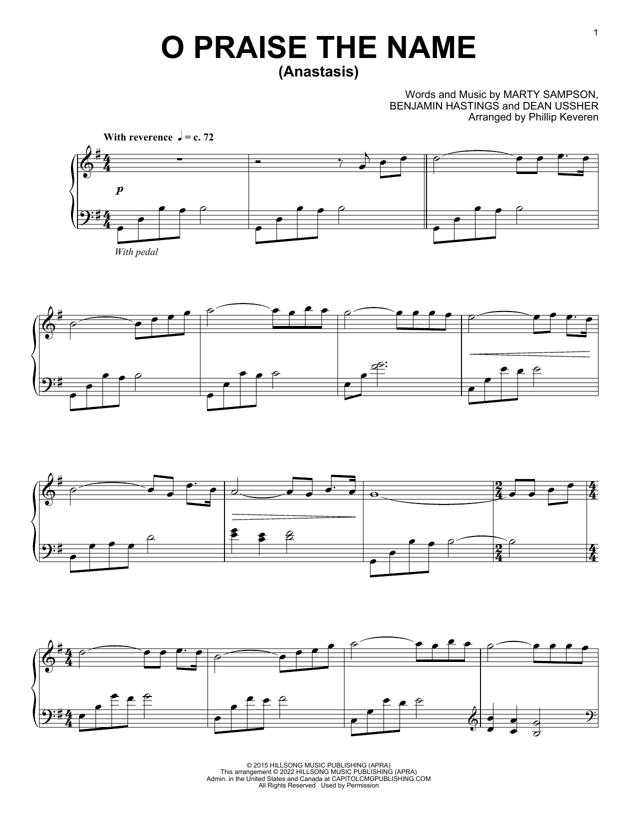 Hillsong Worship O Praise The Name (Anastasis) (arr. Phillip Keveren) sheet music notes and chords arranged for Piano Solo