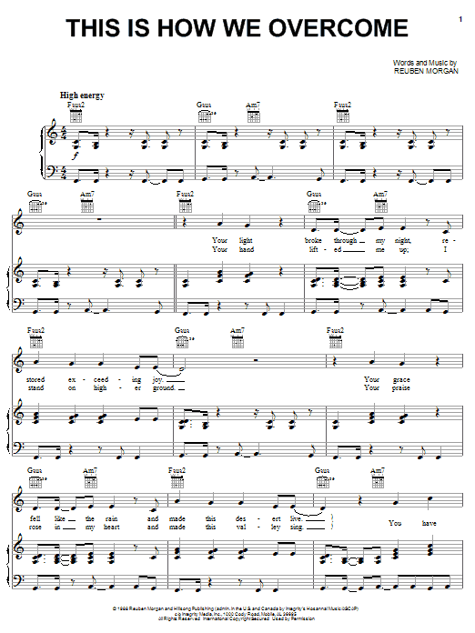 Hillsong Worship This Is How We Overcome sheet music notes and chords arranged for Piano, Vocal & Guitar Chords (Right-Hand Melody)