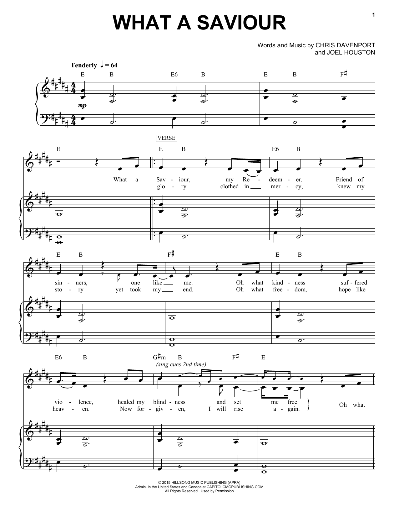 Hillsong Worship What A Saviour sheet music notes and chords arranged for Piano & Vocal